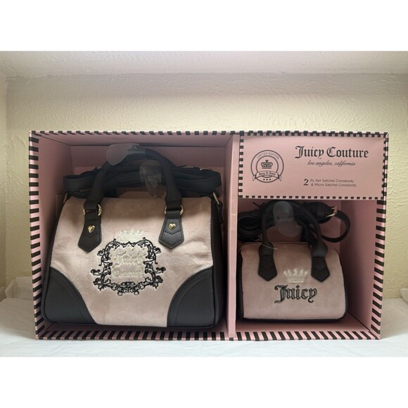 Juicy Couture Handbags - Juicy Couture Heritage Mommy & Me Satchel Bag Set Dusty Blush Pink NWT